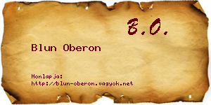 Blun Oberon névjegykártya